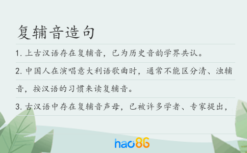 復(fù)輔音造句